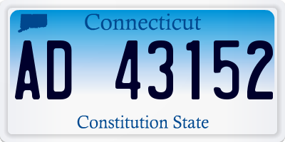 CT license plate AD43152
