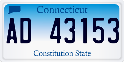 CT license plate AD43153