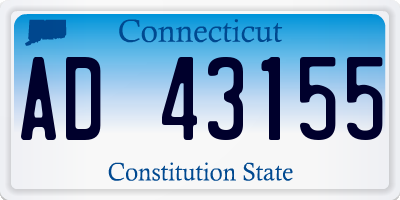 CT license plate AD43155