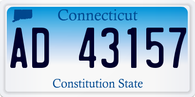 CT license plate AD43157