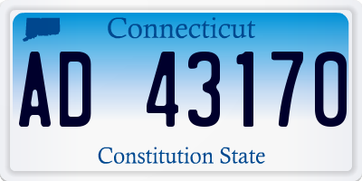 CT license plate AD43170
