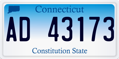 CT license plate AD43173