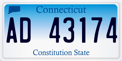 CT license plate AD43174