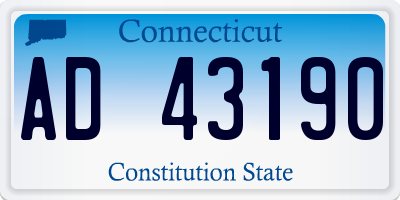 CT license plate AD43190