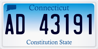 CT license plate AD43191