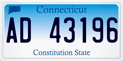 CT license plate AD43196