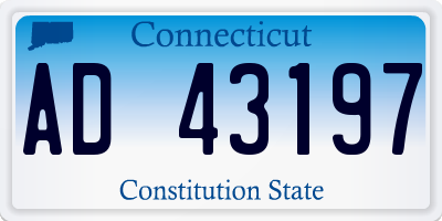 CT license plate AD43197