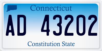 CT license plate AD43202