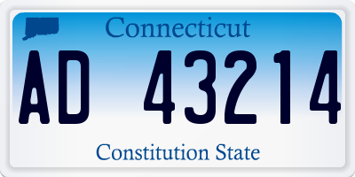CT license plate AD43214