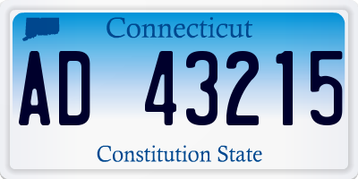 CT license plate AD43215