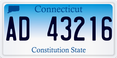 CT license plate AD43216