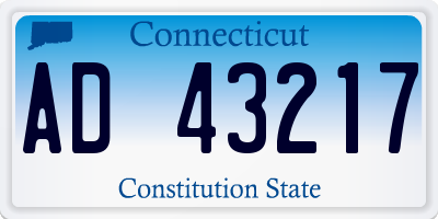 CT license plate AD43217