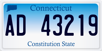 CT license plate AD43219