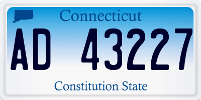 CT license plate AD43227