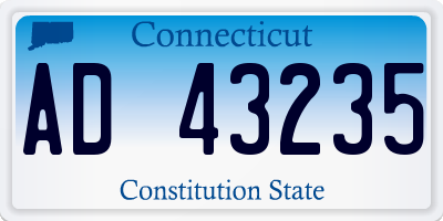 CT license plate AD43235