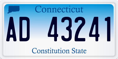 CT license plate AD43241