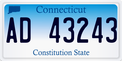 CT license plate AD43243