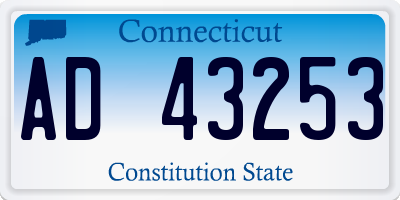 CT license plate AD43253