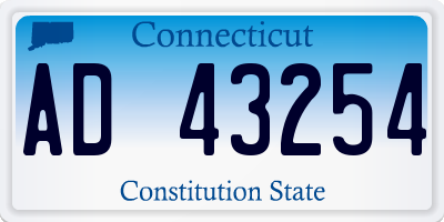 CT license plate AD43254