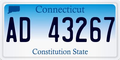 CT license plate AD43267