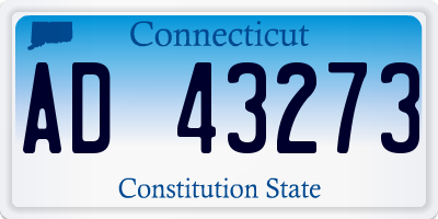 CT license plate AD43273