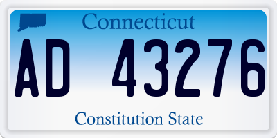 CT license plate AD43276