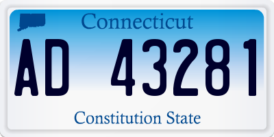 CT license plate AD43281