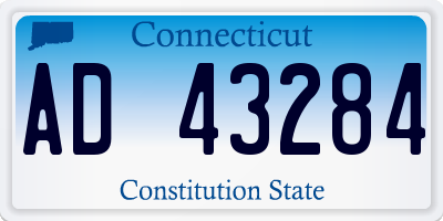 CT license plate AD43284