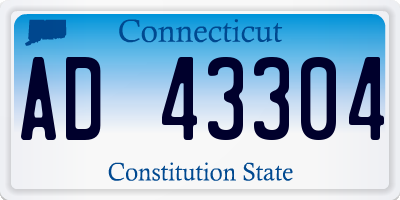 CT license plate AD43304