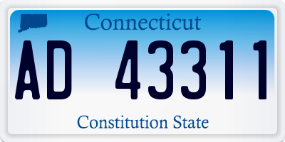 CT license plate AD43311