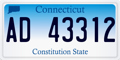 CT license plate AD43312