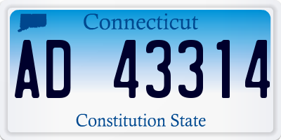 CT license plate AD43314