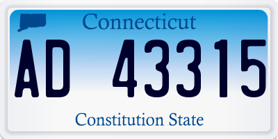 CT license plate AD43315
