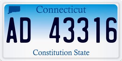 CT license plate AD43316