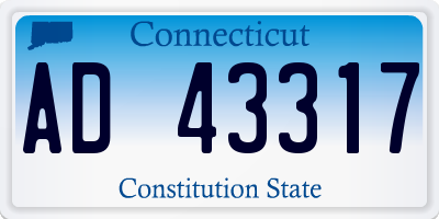 CT license plate AD43317