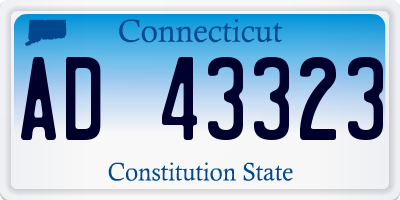 CT license plate AD43323