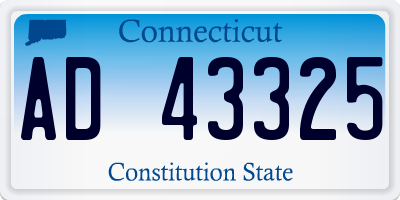CT license plate AD43325