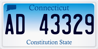 CT license plate AD43329