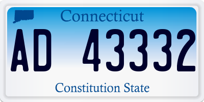 CT license plate AD43332