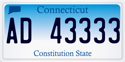 CT license plate AD43333