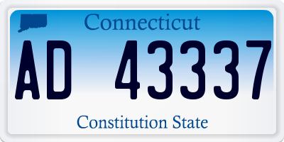 CT license plate AD43337