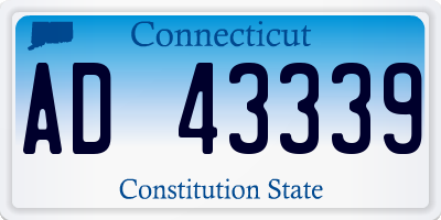 CT license plate AD43339