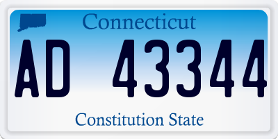 CT license plate AD43344