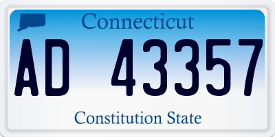 CT license plate AD43357