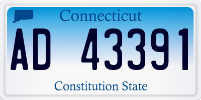 CT license plate AD43391