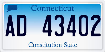 CT license plate AD43402