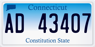 CT license plate AD43407