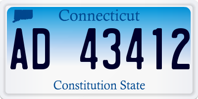 CT license plate AD43412