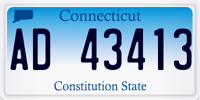 CT license plate AD43413