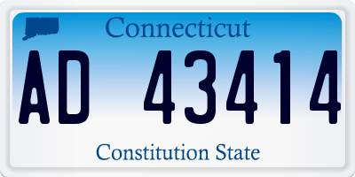 CT license plate AD43414